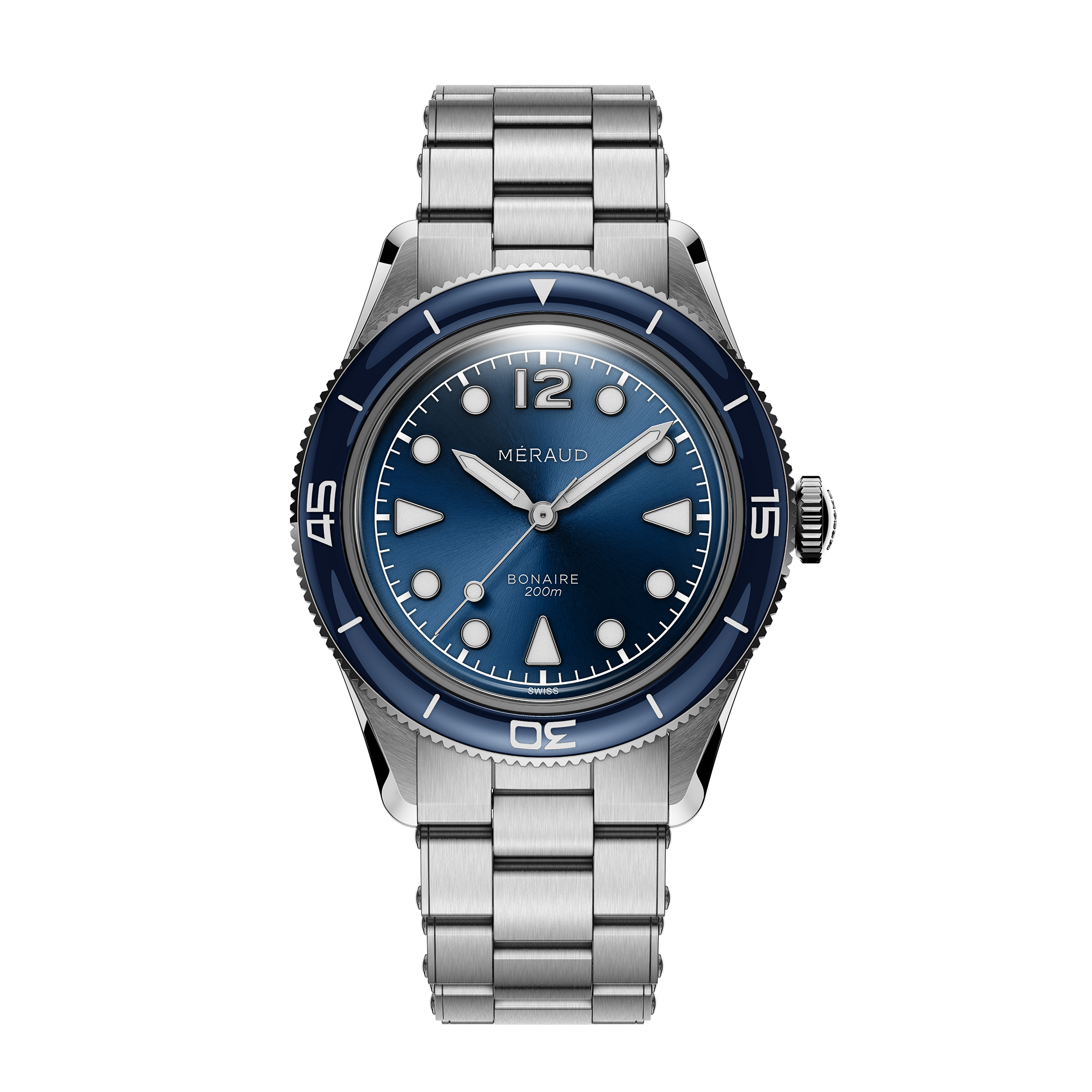 M raud Bonaire Marine Blue 40mm Swiss Made Vintage Dive Watch