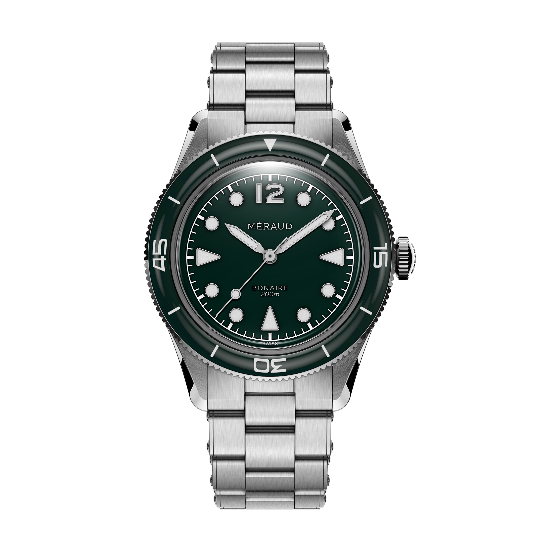 Méraud Bonaire Moss Green - 40mm Swiss Made Vintage Dive Watch Méraud Bonaire Moss Green - 40mm Swiss Made Vintage Dive Watch