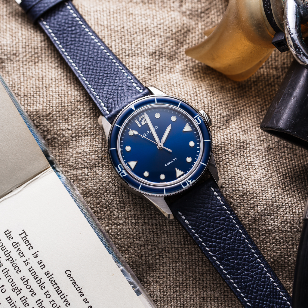 Meraud Bonaire ‘Marine Blue’ watch with Swiss Made automatic caliber ...